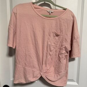 EUC Lucky Brand Front Knot Pink Shitt